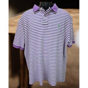 Polo Ralph Lauren Mens Polo XL Purple Striped Shirt Cotton